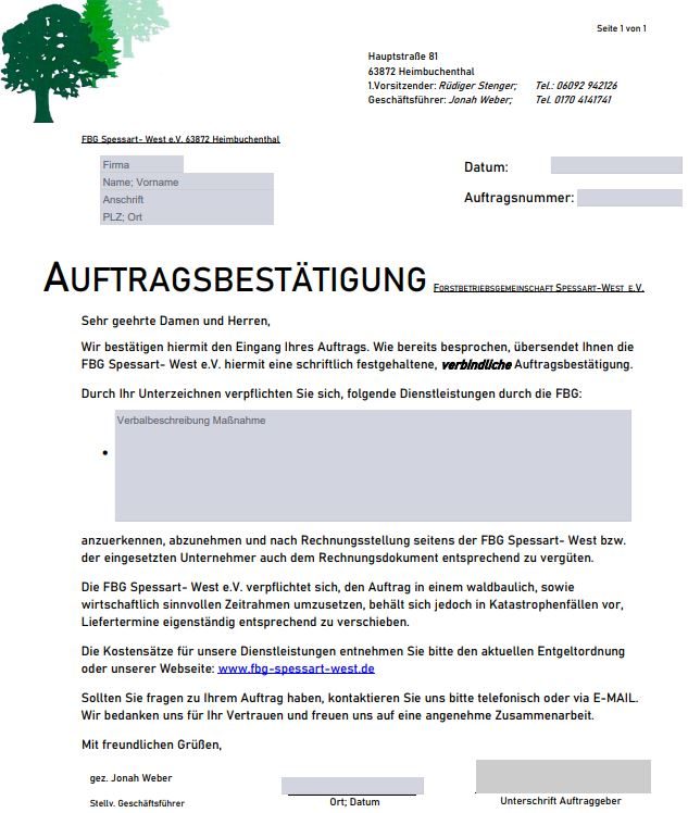 Auftragsbestätigung